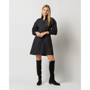 ❤️ NWT! Vonda Black Popover Dress With Turn Down Collar